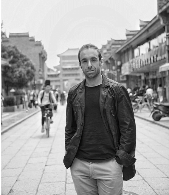 Daniele Lazzaretti in a historic street in China.